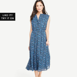Ann Taylor Button Down Midi Shirtdress $15…